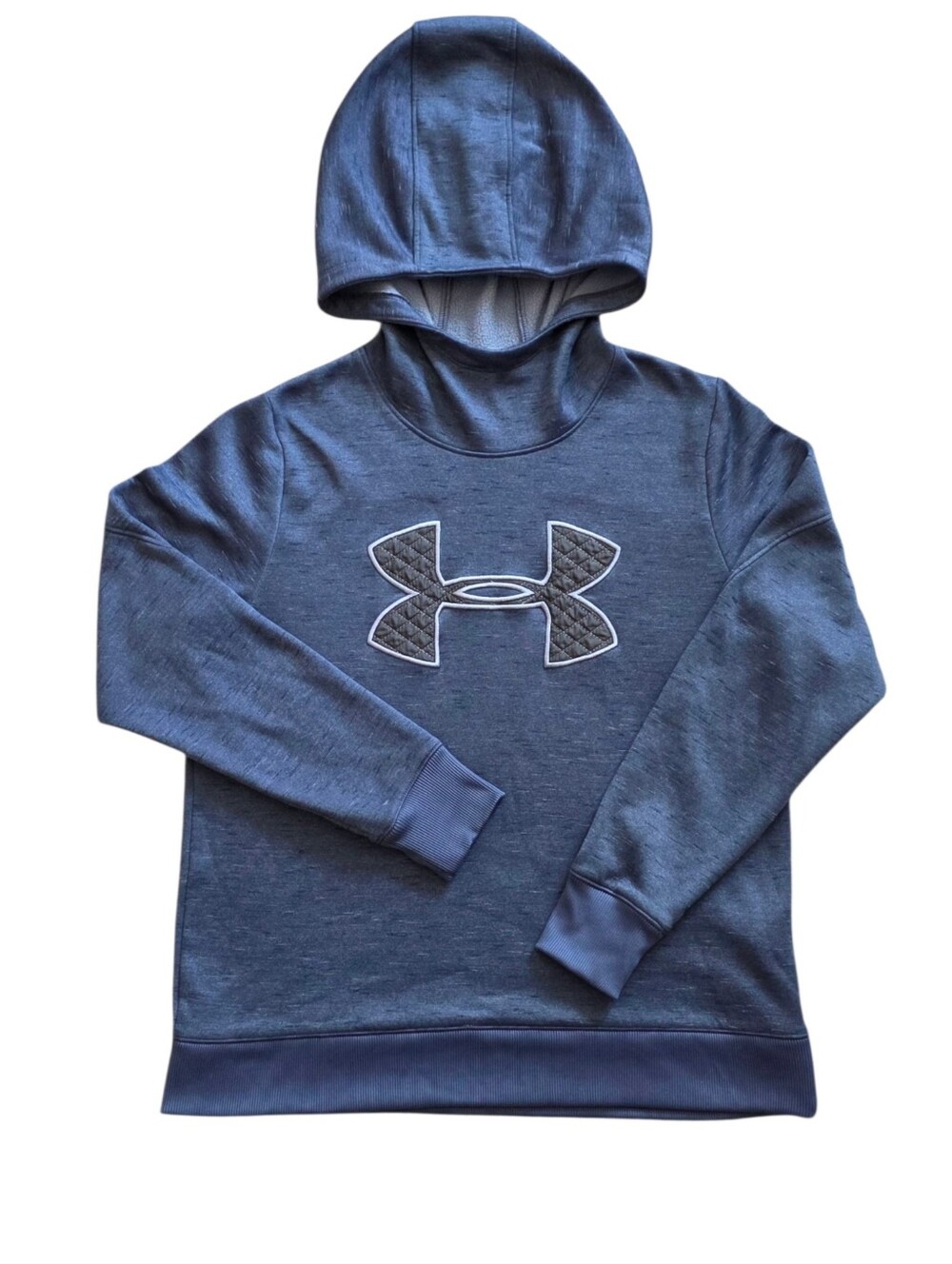 Under Armour Medium Blue Cold Gear Quilted Logo Pullover Hoodie